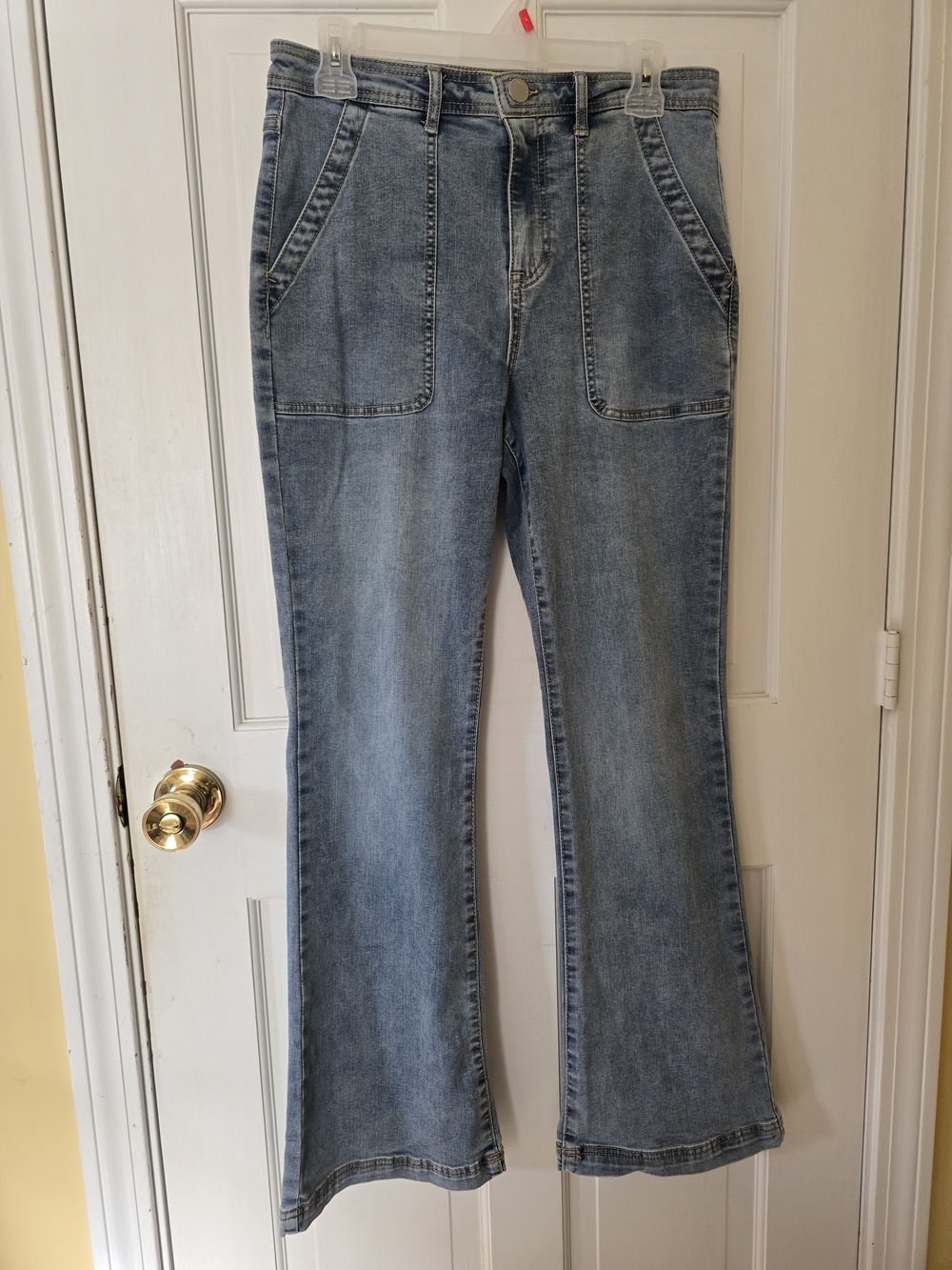 Knox Rose Light Blue Flared Wide-Leg Boho Jeans Size 10